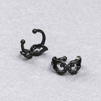 Kaf Xuping Černý rhodium s černými štrasami 6×10 mm +