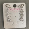 Náušnice s peckou Xuping rhodiované s bílými krystaly ve tvaru srdce 32×10 mm +