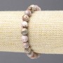 Náramek na gumičce z přírodního kamene rhodochrozit s hladkou kuličkou, průměr 8 mm+