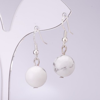 Náušnice z chalcedonu, průměr cca 10 mm, délka cca 30 cm