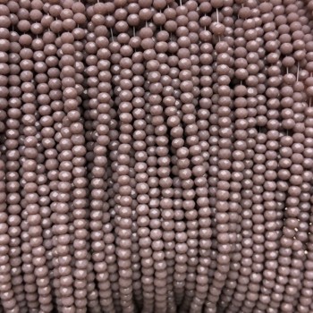 Korálky českého křišťálu na vlascu frézované matné rondely, průměr 3×2,5 mm + -, délka 36–38 cm +