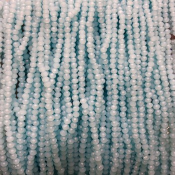 Korálky z českého křišťálu na vlásence, světle modré matné rondely, průměr 3×2,5 mm, délka 36–38 cm