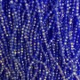 Korálky Český křišťál na niti modré průhledné s benzínovým leskem, broušený rondel, průměr 3,5×3 mm, délka 36 cm +