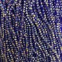 Korálky z českého křišťálu na niti modré s benzínovým nástřikem, brusovaný rondel, průměr 3,5×3 mm, délka 33 cm +