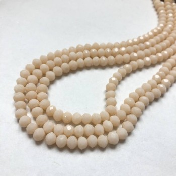 Korálky Český křišťál na vlásenku, meruňkově matné brusované rondely, průměr 6×4,5 mm, délka 38–40 cm