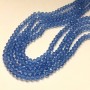 Korálky z Českého křišťálu na niti, světle modré, průhledné, broušené rondely, průměr 6×4,5 mm, délka 38–40 cm +