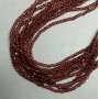 Korálky českého křišťálu na vlásence, hnědoprůhledé facetované rondely, průměr cca 3,5×3 mm, délka 32 cm