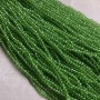 Korálky Český křišťál na niti – světle zelené, průhledné, facetované rondely, průměr 3,5 × 3 mm, délka 36–38 cm +