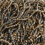 Korálky Český křišťál na vlascu – mix šedě průhledných a se zlatým pokovením, broušené rondely, průměr 3,5×3 mm, délka 36-3