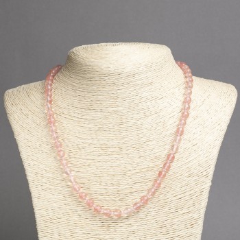 Náhrdelník z kalcedonu syntetického, hladká kulička, průměr 6 mm, délka 45 cm+