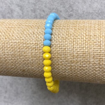 Náramek na gumičce z českého křišťálu Ukrajina, brusovaný rondel, průměr 6×4 mm, délka cca 18 cm