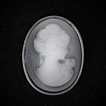 Brož kamee 3×2,5 cm