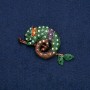Brožka «Chameleon» ze zlatistého kovu se štrasami benzínového odstínu, 63×35 mm +