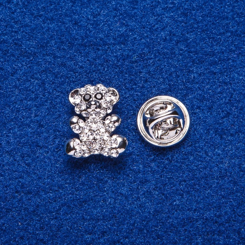 Brož na šroubovací zapínání «Myška» stříbrný kov 1,6 × 1,3 cm