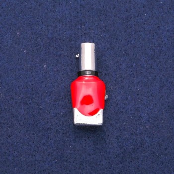 Brož Lak – červený a černý smalt, stříbrný kov 13×33 mm