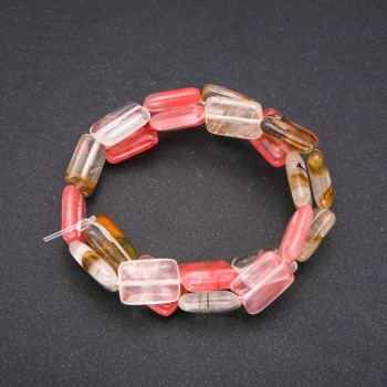 Korálky z chalcedonu, obdélníkové, 13×18 mm, délka 38 cm (+ -)