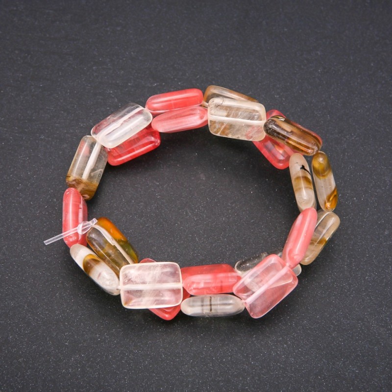 Korálky z chalcedonu, obdélníkové, 13×18 mm, délka 38 cm (+ -)