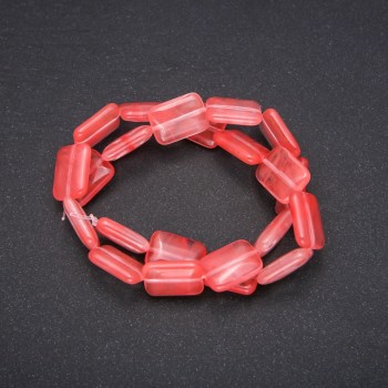 Korálky z přírodního kamene chalcedon, obdélníkový tvar, průměr 13×18 mm (+/-), délka 38 cm (+/-)