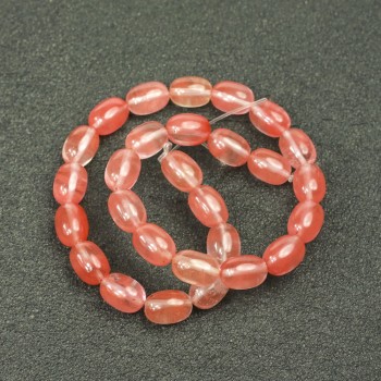 Chalcedon válečkové korálky na niti, průměr 10×14 mm, délka 39 cm ±