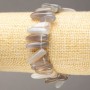 Náramek na gumičce z přírodního kamene – dýmavý achát, čipové korálky ve tvaru jehly, průměr 13–22×3–6 mm, délka 18 cm +