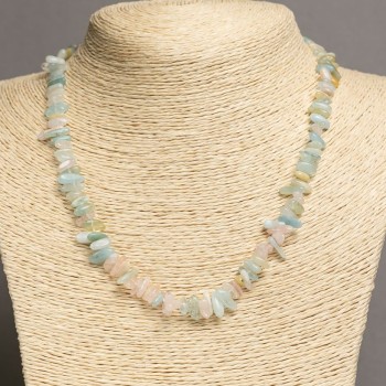 Náhrdelník z morganitu, přírodní kámen, fasetované korálky, průměr 9×4 mm, délka 45–47 cm