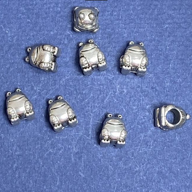 Bižuterní korálek Pandora Žabka 10×8 mm, díra 5 mm, hmotnost 20 g, ± 13 ks