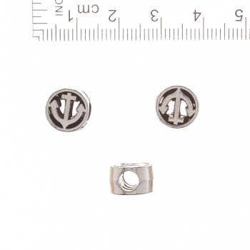 Korálka Pandora Kotva v kruhu 10 mm, průměr 5 mm, fac. 20 g ± 9 ks