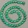 Nitka z přírodního kamene chrysoprasu granovaná mince, průměr 8×5 mm, délka 39 cm +