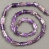Náhrdelní korálky na niti z přírodního ametystu, broušené 10×6 mm, délka 39 cm ± s rokajlem (3×2 mm)