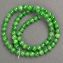 Korálky Nefrit (umělý akryl) na vlascové šňůře, hladká koule, průměr 6 mm ±, délka 40 cm ±
