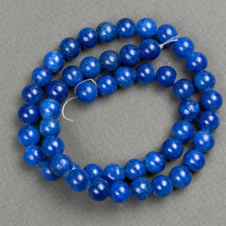 Korálky na niti Lazurit (umělý akryl) hladká kulička, průměr 8,5 mm, délka 39 cm