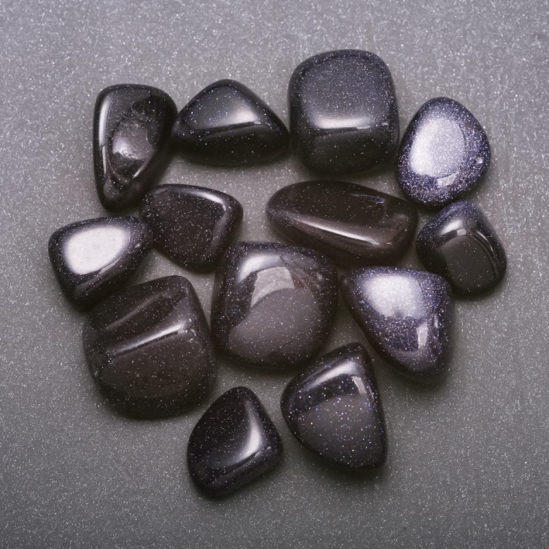Přírodní aventurín – Modrý písek – brusované korálky 15×20 mm (+‑) balení 100 g