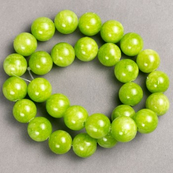 Korálky Onyx (umělý akryl) na niti, hladká kulička, průměr 14,5 mm, délka 40 cm