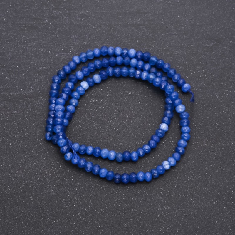 Korálky lazurit (umělé) broušené rondely, průměr 4×3 mm, délka 38 cm