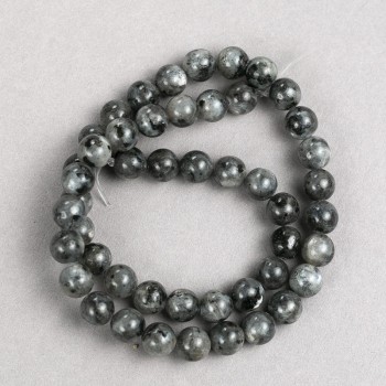 Korálky labradoritu z přírodního kamene, hladké kuličky, průměr 8 mm ±, délka 38 cm ±, na niti
