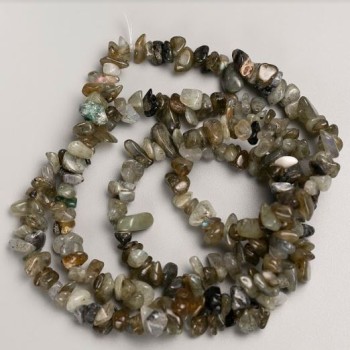 Korálky na vlascové niti z přírodního kamene Labradorit, drobné, d 12×5–6×3 mm (±), délka 80 cm +