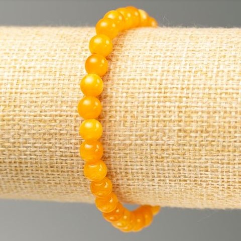 Náramek na gumičce z citrínu (umělý akryl) Ø 6,5 mm, délka 18 cm