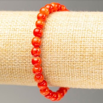 Náramek na gumičce z korálu (umělý akryl) hladká kulička, průměr 6,5 mm, délka cca 18 cm.