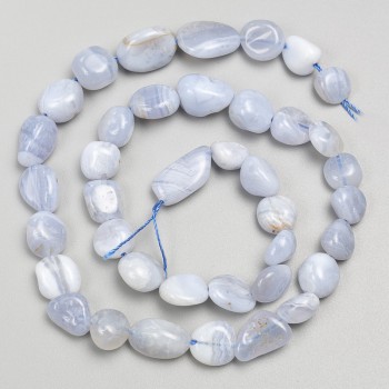 Korálky krajkový achát, navlečené na niti, průměr 8×9 mm