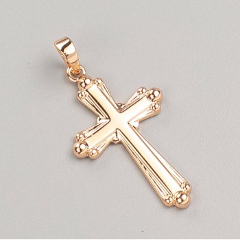 Přívěšek Xuping – kříž pozlacený 18K, průměr 30×17 mm+