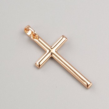Přívěšek Xuping Kříž pozlacený 18K, průměr 30×16 mm+