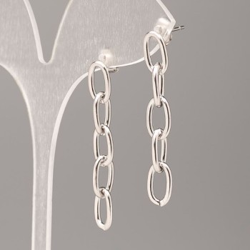 Náušnice Xuping peckové s kuličkou a rhodiovaným řetízkem, průměr 6,5 mm, délka 3,5 cm +