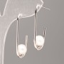 Náušnice Xuping s Mallorkou, průměr 8 mm, délka 3 cm, rhodiované