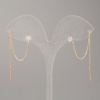 Náušnice peckové Xuping s pozlacením 18K, průměr 0,5 mm, délka 9 cm