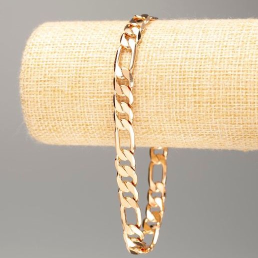 Náramek Xuping pozlacený 18K, panzerové pletení, délka 25 cm, tloušťka 8 mm+
