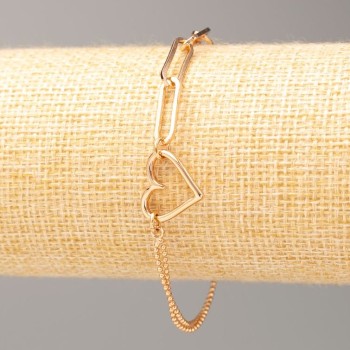 Náramek Xuping pozlacený 18K „Srdce“ Délka 17–20 cm, tloušťka 5 mm+