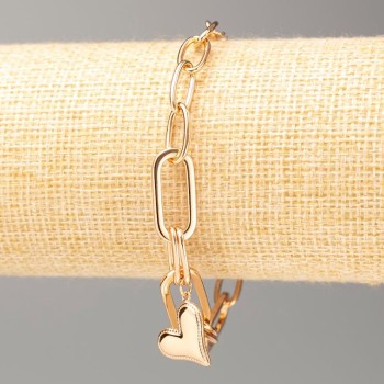 Náramek Xuping 18K pozlacení «Srdce» délka 16–20 cm, tloušťka 6,5 mm +-, tloušťka 9 mm+