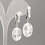 Náušnice z přírodního horského křišťálu, oválné 18×13 mm