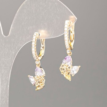 Náušnice Xuping s různobarevnými kameny 30×10 mm „18K pozlacení“