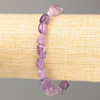 Náramek z přírodního ametystu, galetové korálky, průměr 11×8 mm, délka 18 cm